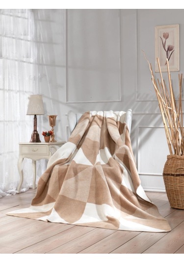 Lüks Peluş Battaniye Tek Kişilik Kahverengi 160 x 220