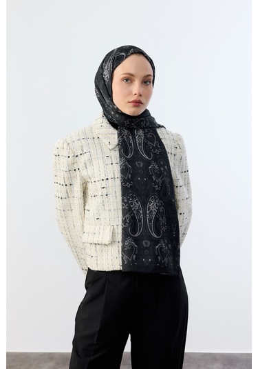 Mirsoy Scarf Asya Etnik Desen Şal Siyah