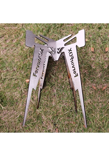 Katlanır Kamp Tencere Desteği Çapraz Stand Trivet Ocak Rafı Açık Hava Gümüş