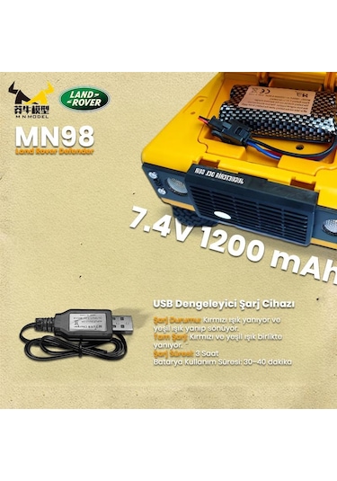 Mn Model Mn98 V2 1/12 Land Rover Defender D90 4wd Rc Model Crawler Offroad Uzaktan Kumandalı Araba Truck Rtr Lisanslı Sarı+dahili Işık Seti