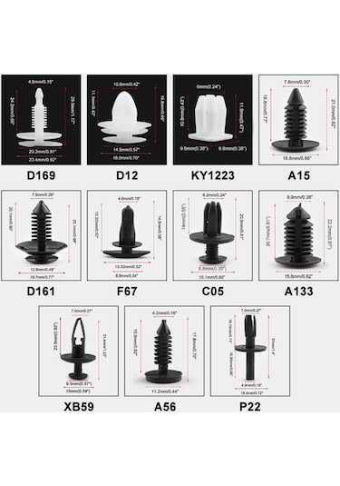 Cbtx 415 Adet Araba Tutucu Klips Çeşitleri Araba Paneli Trim Plastik Bağlantı Elemanları Perçin Klips Seti