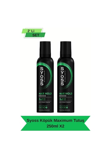 Syoss Max Hold Mega Güçlü Tutuş Saç Köpüğü 2 x 250 ML