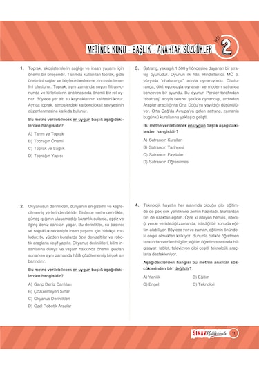 Sınav Yayınları 5. Sınıf Paragraf Soru Bankası