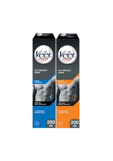 Veet Men Hassas Erkeklere Özel Tüy Dökücü 200 ML + Normal Erkeklere Özel Tüy Dökücü 200 ML