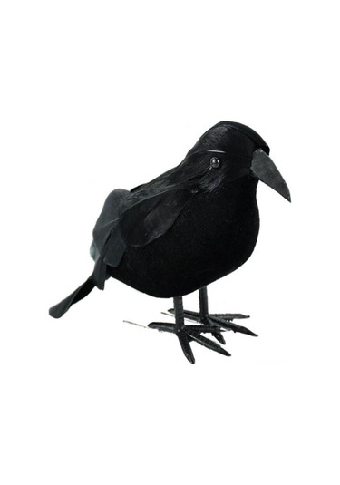 Neevoyu 6 Adet Siyah Tüylü Taklit Kargalar - Halloween Parti Dekorasyonu, İç/diş Mekan Dekoratif Figürler