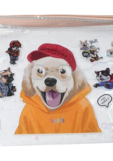 Vuki A4 Sulu Fermuarlı Şeffaf Dosya Vk-0073-09 Köpek