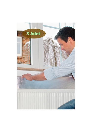 3 Adet Kalorifer Peteği Arkasına Alüminyum Folyo Metalize Plaka Petek Arkalığı Isı Yalıtım Levhası