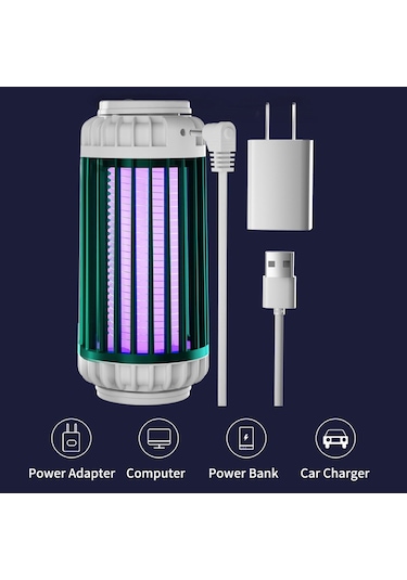 Mufunye Usb Şarjlı Duvara Monte Ve Masa Üstü Sivrisinek Tuzak Lambası - Toksik Olmayan Elektrikli Böcek Öldürücü İle Sıc
