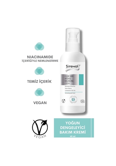 Sirenol Clear Skin Intense Balancing Yoğun Dengeleyici Bakım Kremi 60 ML