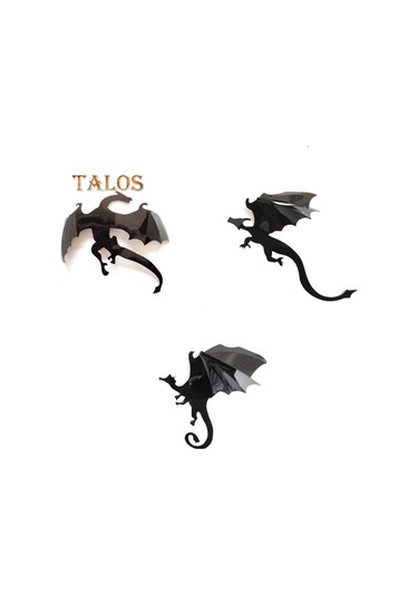 7 Adet/takım Cadılar Bayramı Uçan Ejderha Gotik Dıy Fantezi Duvar Sanatı Çıkartmaları Dekorasyon Komik Diğer