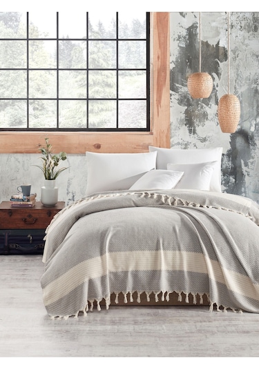 Tek Kişilik Pike 170x210 Luna Model Açık Gri