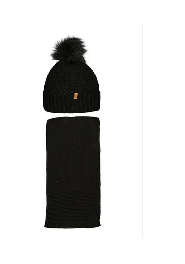 Suyutti 23490-02 Kadın Atkı Bere 2li Set Siyah