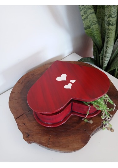 Ahşap Kalpli Hediye Kutusu