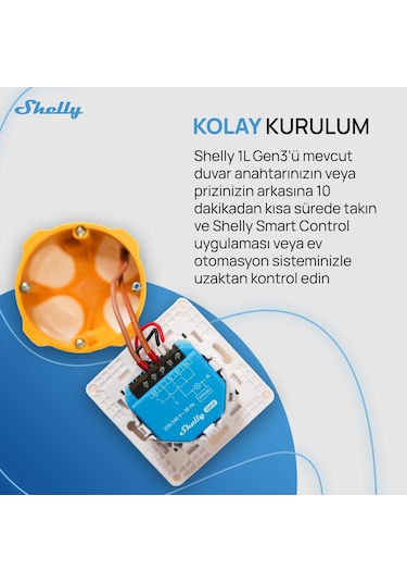 Shelly 1l Gen3 Nötrsüz Akıllı Röle