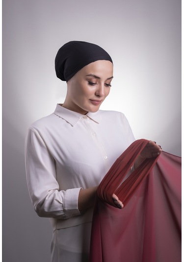 Mürdüm Pratik Hazır Geçmeli Şal Şifon Boru Boneli 3001 07