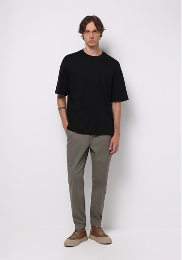 Colins Cargo Fit Orta Bel Lastikli Paça Erkek Yeşil Pantolon Cl1076756 Q1.v2 Kha Haki