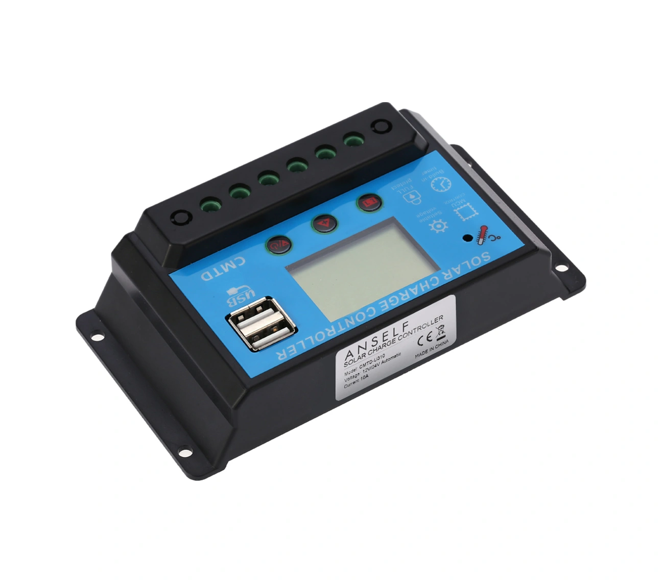 Lemestar Güneş Enerji Kontrol Cihazı 12.6v 10a - Lcd Ekranlı Li-po Batarya Şarj/deşarj Yöneticisi - Güneş Panelleri İçin Usb Çıkışlı