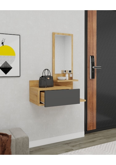 Arnetti Rozella Aynalı Duvara Monte Dresuar Antrasit Safirmeşe Antrasit - Safirmeşe