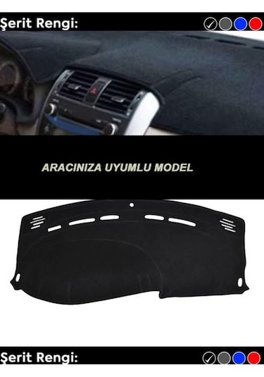Fıat Bravo 3d Özel Yeni Torpido Kılıfı Panel Koruyucu Göğüs Kaplama - Siyah Şerit