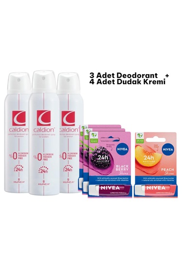 Kadın Deodorant 3 Adet + Nıveadudak Kremi 4 Adet