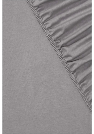 Gri Tek Kişilik Penye Lastikli Çarşaf Gri