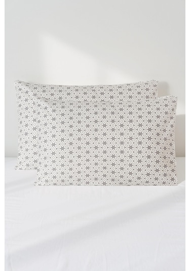 Mix & Match Bloom %100 Pamuk 2 Li Yastık Kılıfı Seti 50x70 Cm Gri