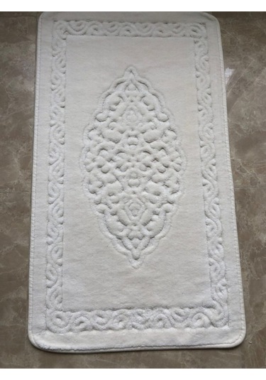 Cotton Eco 2li Pamuklu Banyo Paspas Seti Osmanlı Desen Krem Renkli