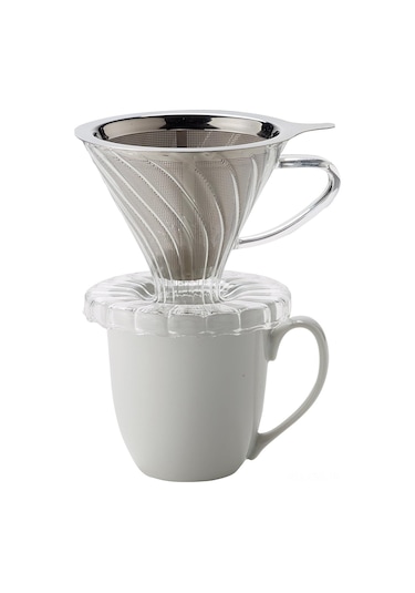 Hfambition Fino Paslanmaz Çelik Kahve Filtresi, 4 Fincan Kapasiteli, Yeniden Kullanılabilir, Kolay Temizlenir Diğer