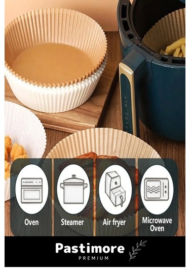 Premium Bpa İçermez Tüm Modeller İle Uyumlu Airfryer Hava Fritözü Yağsız Pişirme Kağıdı 50 Adet
