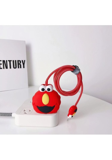 Iphone 18w/20w Uyumlu Şarj Kablosu Ucu Ve Şarj Başlığı Kılıfı Elmo