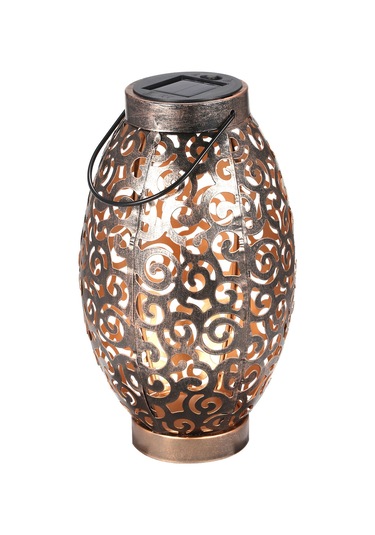 Ximistore9 Güneş Enerjili Led Zırh Feneri, Açık Desenli Fener, Dış Mekan Bahçe Dekorasyonu, Otomatik Açılan Asma/sabitleme Işığı