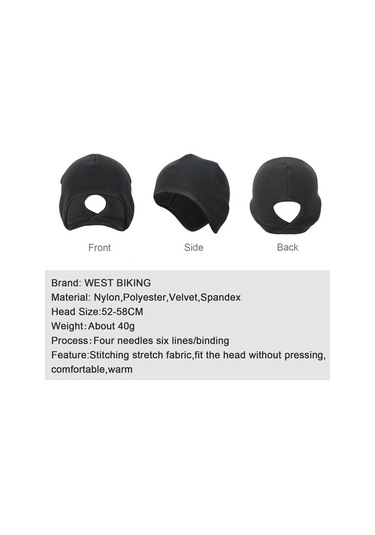 Trendooze Bisiklet Sıcak Şapka Açık Spor Rüzgar Geçirmez Kask Siyah, Termal Yalıtım Teknolojisi Siyah