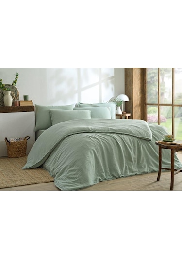 Özdilek Nevresim Takımı Lastikli Çarşaf Muslin Çift Kişilik Yesıl Sofıa Yeşil