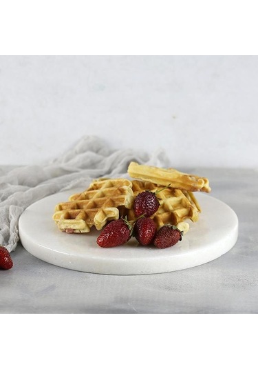 Akayev Mermer 25 CM Kalın Beyaz Sunum