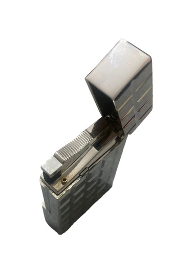 Vindiesel Dupont tarzı Kare Desenli Gümüş Renk Çakmak 909161