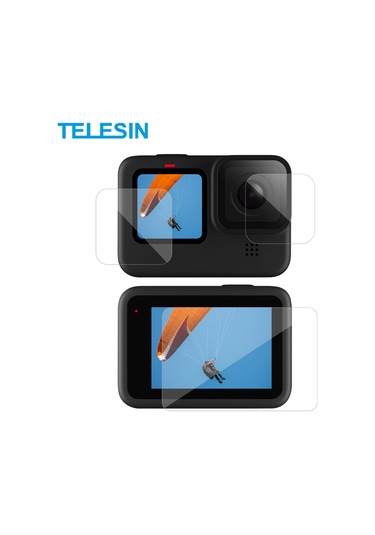 Mufunye Telesın Gopro Hero 9 Black Kamera Koruyucu Filmi - 3'lü Paket 9h Sertlik Cam Ekran Ve Lens Koruyucu