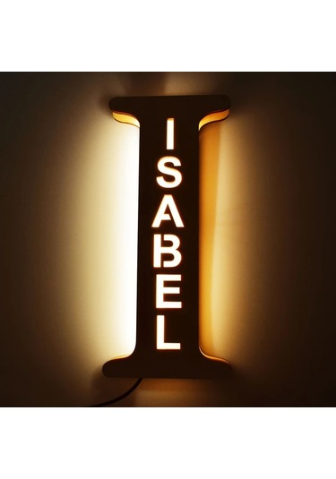 Willowhaven I 1pc Zouwıı Kişiselleştirilmiş Led Duvar Gece Lambası Özel İsim Tarih Üst Kasa Harfler Geri Dönüştürülmüş Ahşap Usb Beslemeli Yatak Odası Dekorasyonu Ahşap