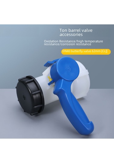 Mufunye 1000l Ibc Plastik Tank Açma Kapağı - Asit Ve Baz Dirençli Dn40 Kelebek Valfi - Tam Yeni 2 Adet Uçak Kutusu İle Montaj Parçaları