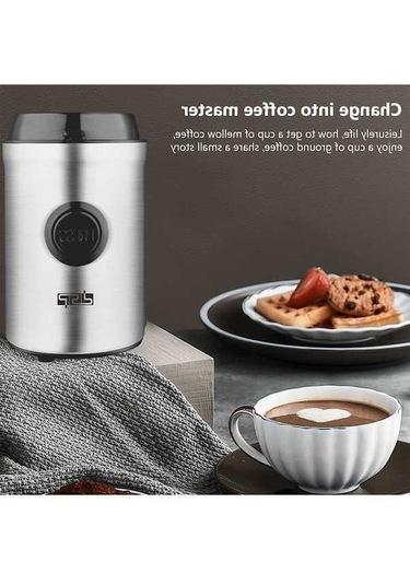 Bloomnest Dsp Paslanmaz Çelik 200w Kahve Değirmeni, 75g Kapasiteli Otomatik Taşınabilir Fasulye Öğütücü Gümüş