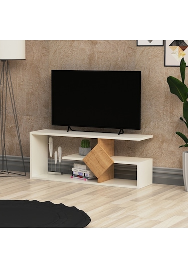 Lagomood Intens TV Ünitesi TV Sehpası Beyaz Meşe