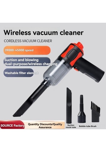 Besthome1 Ev Ve Araç İçin Kablosuz Süpürge - 45.000 Rpm, Nemli/kuru Temizlik, Hızlı Şarj, Yıkanabilir Filtre Siyah Siyah