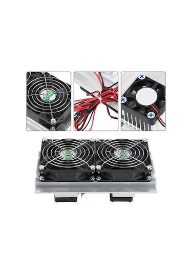 12v Yarıiletken Soğutucu Çift Fan Soğutma Sistemi Mini Buzlular İçin Kompakt Soğutma Modülü Klimalar Dıy Soğutma