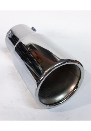 60 Mm. Yuvarlak Sessiz Nikelaj Vidalı Egzoz Eksoz Ucu Tekli Uyumlu