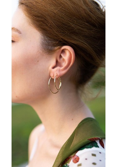 Altın Halka Küpe 3 Cm Çap