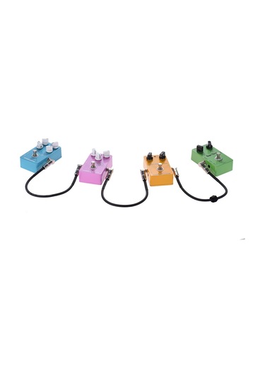 Suofeng 3'lü Set 30cm Uzunlukta 1/4" Sağ Açılı Gitar Efektör Kablosu - Siyah Pvc Kaplama