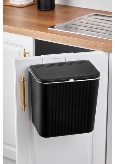 Origa 15 Lt Mutfak Tezgah Üstü Ve Dolap Askılı Çöp Kovası Siyah