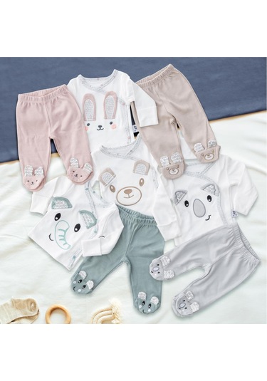 Gezenbebe Hero Bebekler İçin Nakışlı Zıbın Ve Patikli Pantolon Set 6-9 Ay