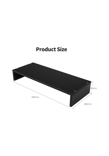 Lemestar Ahşap Bilgisayar Monitör Yükseltme Ayarı - Klavye Saklama Ve Masaüstü Düzenleme Sandalyesi, 30kg Yük Taşıma, Siyah