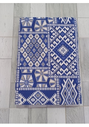 Savan Dokuma Halı Örtüsü 6m² 200 300 Kale Mavi