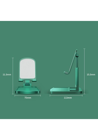 Homyl Katlanabilir Telefon Tutucu Masaüstü Braketi Ayna-yeşili